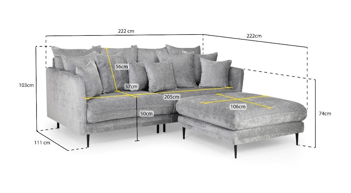 4 seater deals sofa and footstool