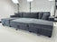 Lancaster U-Shape/Cinema Sofa Bed with Storage and Cup Holders (Available in Chenille Natural or Grey)