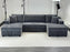 Lancaster U-Shape/Cinema Sofa Bed with Storage and Cup Holders (Available in Chenille Natural or Grey)