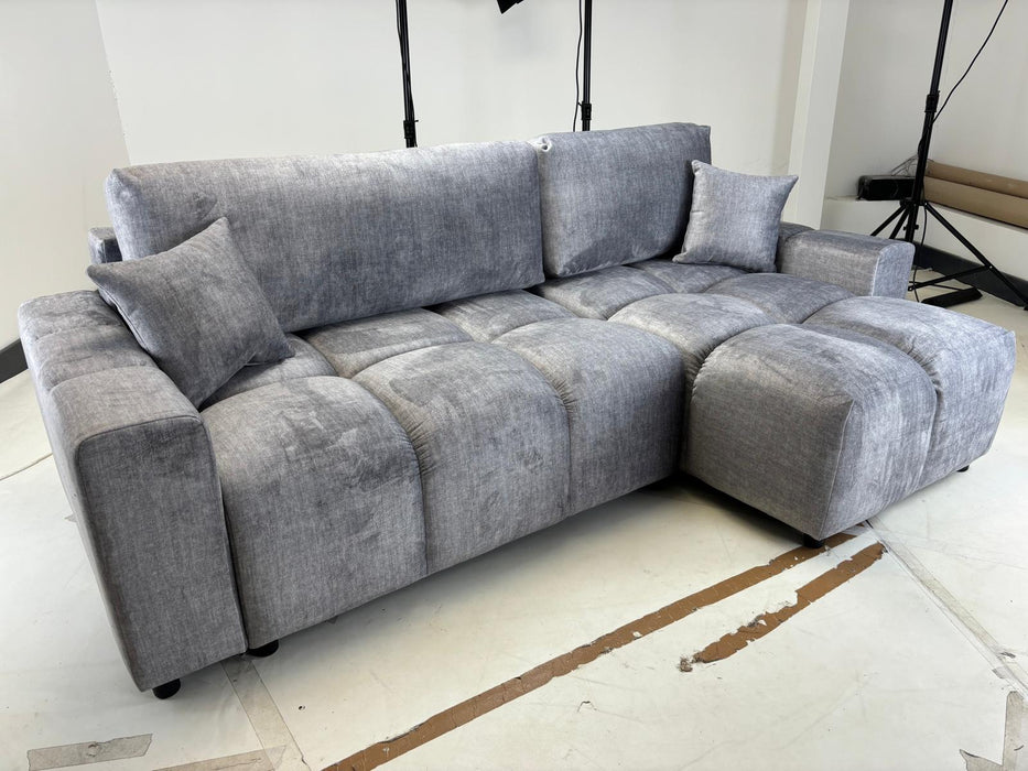 Lenny Corner Storage Sofa Bed (Available in Velvet Natural, Grey or Putty)