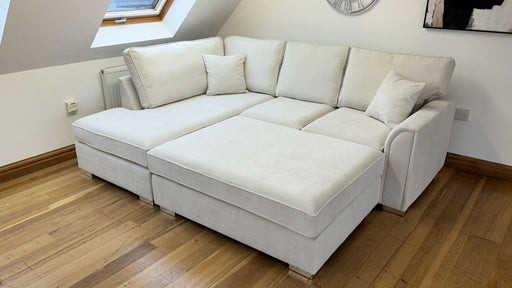 Bromley Full Back Corner Sofa (Available in Linen Cream, Linen Grey or Alaska Silver Chenille)