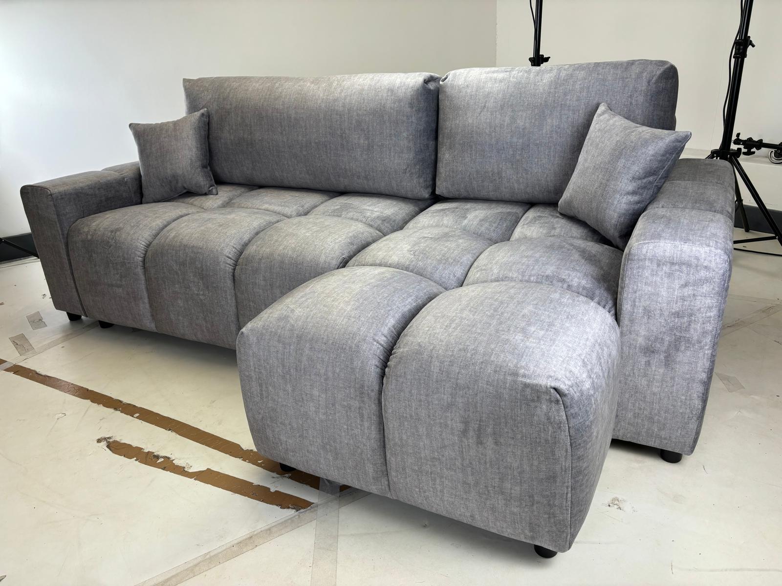 Lenny Corner Storage Sofa Bed (Available in Velvet Natural, Grey or Putty)