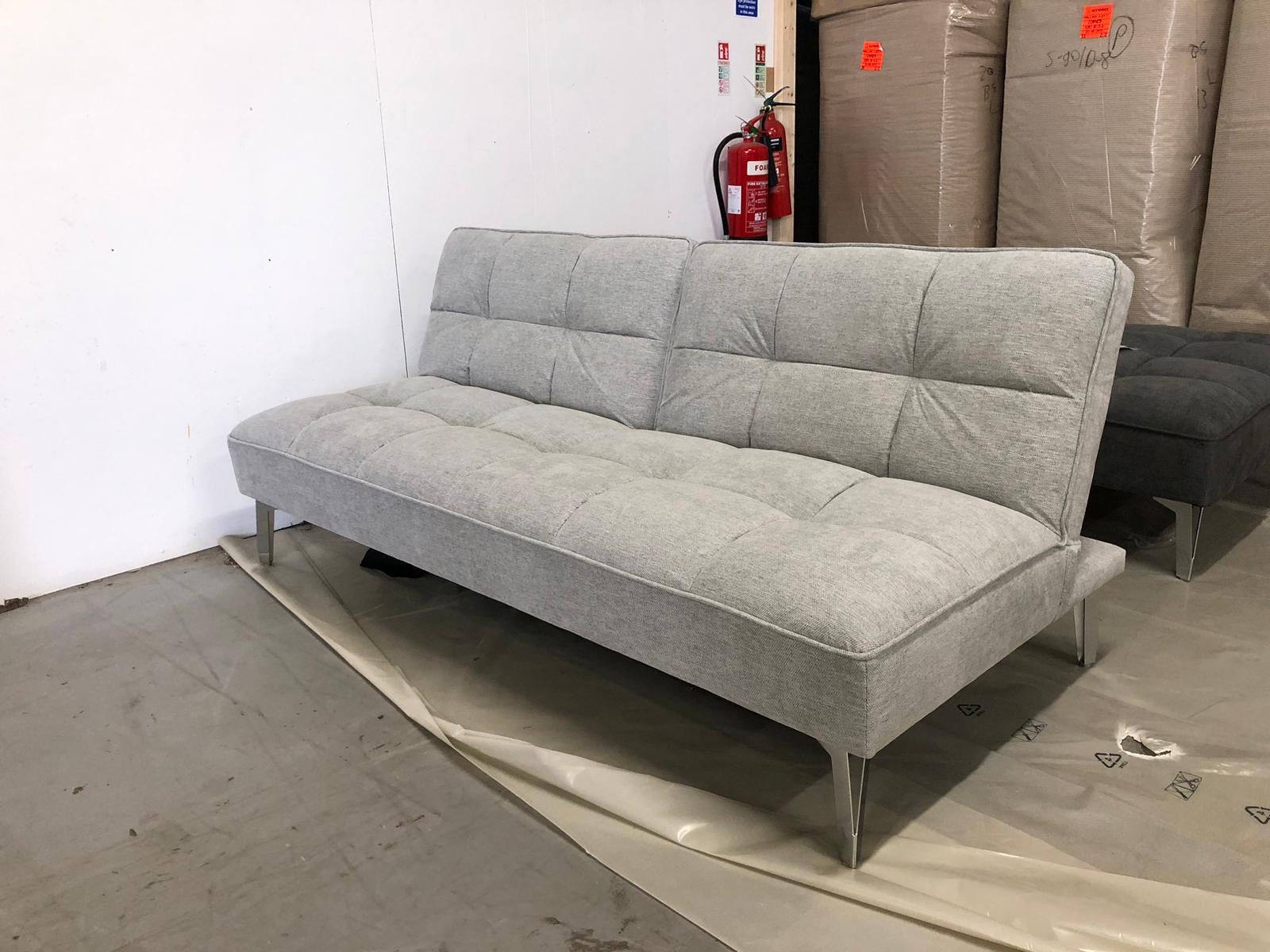 Brent Clic Clac Sofa Bed (Available in Chenille Light Grey)