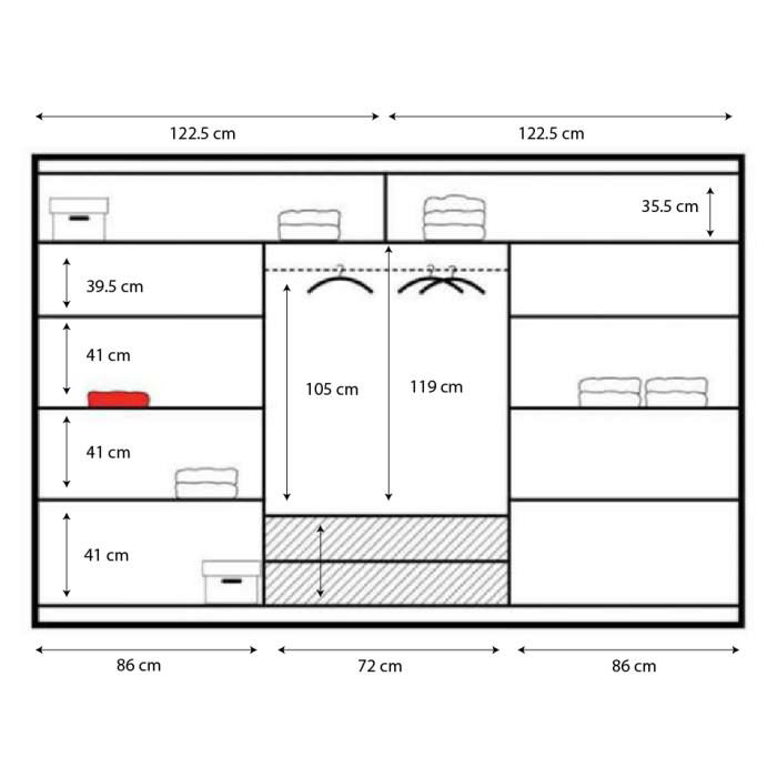 250cm Montana Sliding Door Wardrobe