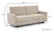 Holly 3 Seat Sofa Bed (Available in Chenille Beige or Grey)