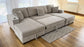 Lancaster U-Shape/Cinema Sofa Bed with Storage and Cup Holders (Available in Chenille Natural or Grey)