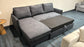 Megan Corner Sofa Bed with Storage (Available in Chenille Teal, Light Grey or Stone)